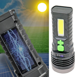 جودة عالية ، تعمل بالطاقة الشمسية ، مصباح يدوي بلاستيكي ذكي LED هو مساعد جيد في حياتك.