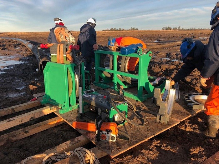 La machine de soudage par fusion bout à bout RIYANG V630 a travaillé en Argentine