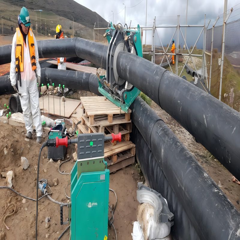 RIYANG in Peru: Hydraulic Butt Fusion Machine at a Construction Site