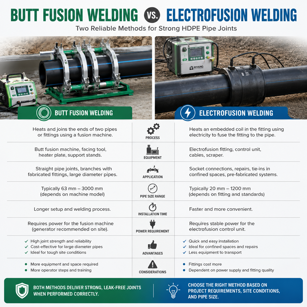 Fusion bout à bout ou électrofusion : quelle méthode d’assemblage de tuyaux en PEHD convient le mieux à votre projet ?
