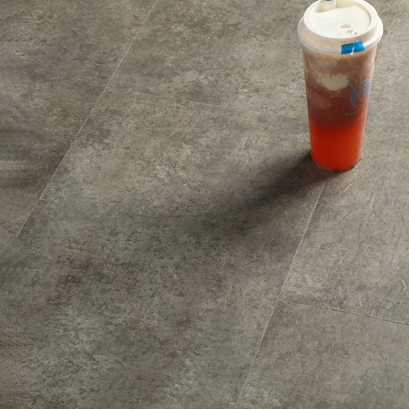 Stone look SPC vinyl tile application