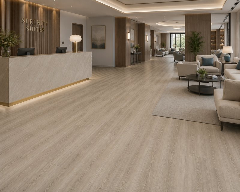 Retail store interior with SPC rigid core flooring