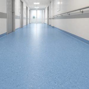 2.0mm Blue Homogeneous PVC Sheet Flooring with T-Class Wear Resistance for Hospitals