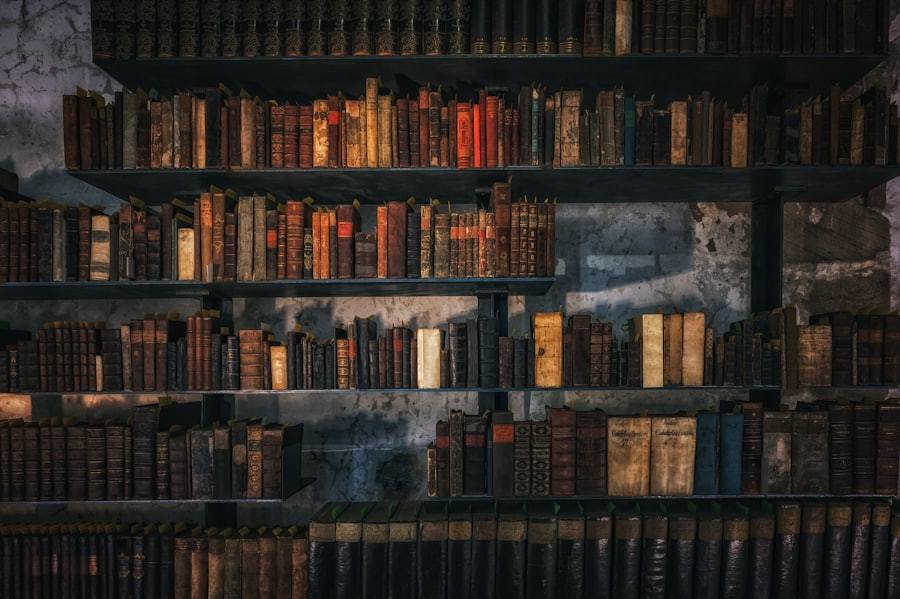 Library book stacks where dehumidifiers must run quietly to protect paper