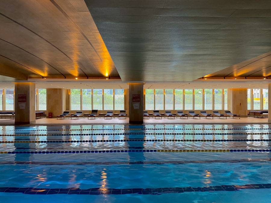 Indoor swimming pool hall with high humidity load needing a dehumidification heat pump