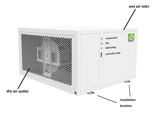 EAST E-750 L/D Grow Room Dehumidifier | 480 Liters dehumidifier | Thirty-Party Control Ready