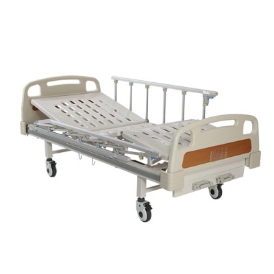 Moveable 2 Cranks Manual Adjustable Hospital Medical Bed