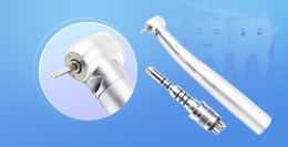 Optical fiber handpiece with sufficient LED light three way spray promotion