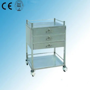 Stainless Steel Hospital Medical Medicine Cart (Q-16)