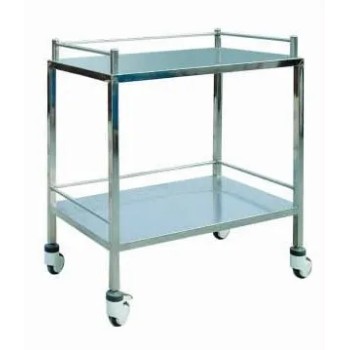 2 Shelves Stainless Steel Hospital Instrument Trolley (Q-14)