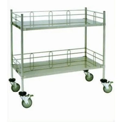 2 Shelves Stainless Steel Hospital Instrument Trolley (Q-14)