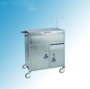 Stainless Steel Hospital Medical Resuscitation Trolley/ Cart (Q-24)