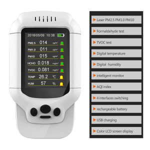 Dienmern 1 year warranty Air quality monitor test PM2.5 HCHO/TVOC AQI handheld indoor gas detector