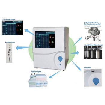 Medical Device Fully Automated 5 Part Blood Testing Hematology Analyzer with 12.1 Touch Screen