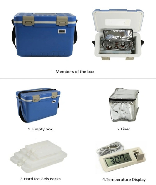 5.5L Plastic Medical Transport Cooler Shipping Box for Vaccines Storage
