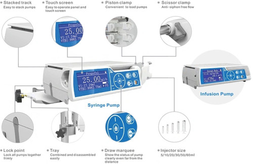 Medical Device Touch Screen Stackable Volumetric Infusion Pump