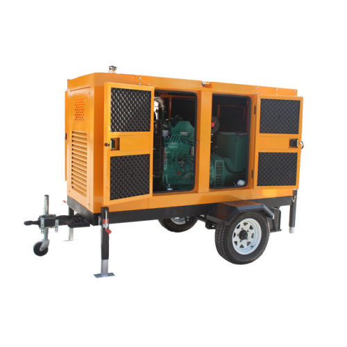 Factory direct sale cheap price 125kva silent type diesel generator set with mobile trailer