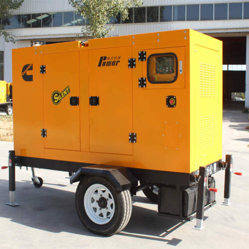 Factory direct sale cheap price 125kva silent type diesel generator set with mobile trailer