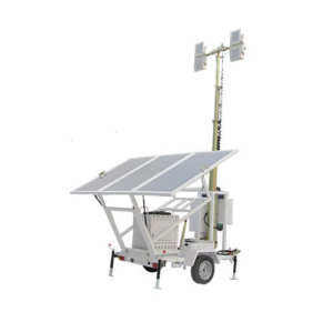 Work site led flood light portable vehicle mounted solar generated mobile solar light tower