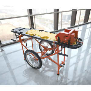 EA-LC Adjustable Wheeled Litter Carrier Field Emergency Patient Transport Stretcher
