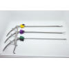 Surgical clip applicator and polymer ligating clips of laparoscopy