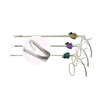 Surgical clip applicator and polymer ligating clips of laparoscopy