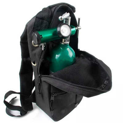 Backpack for oxygen cylinder with mask and oxygen regulator