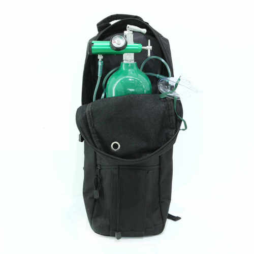 Backpack for oxygen cylinder with mask and oxygen regulator
