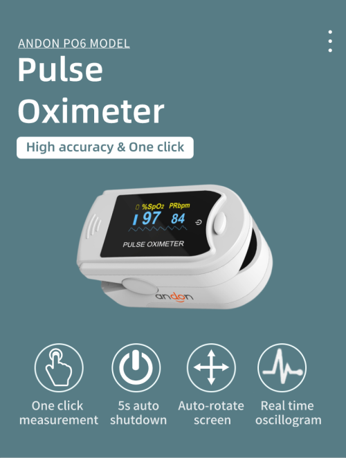 Auto-rotate Oxygen Meter Finger Pulse Oximeter