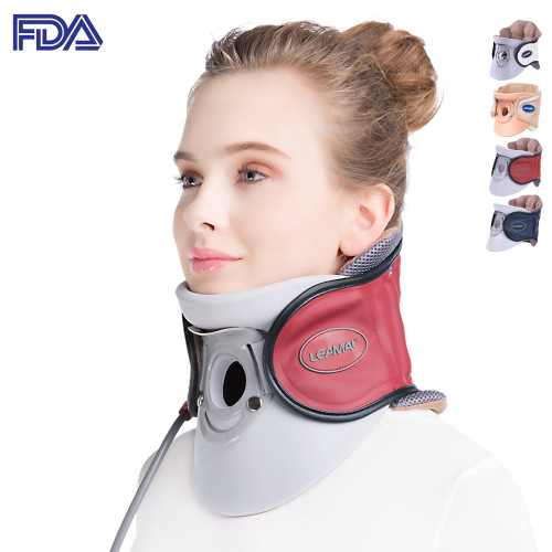 LEAMAI Standard Cervical Neck Traction Device - Adjustable Neck Stretcher Collar for Home Traction Spine Alignment -C02