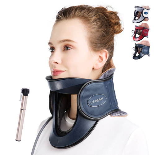 LEAMAI Newest Cervical Neck Traction Device-Adjustable Inflatable Neck Stretcher Collar for Home Traction Spine Alignment -C03