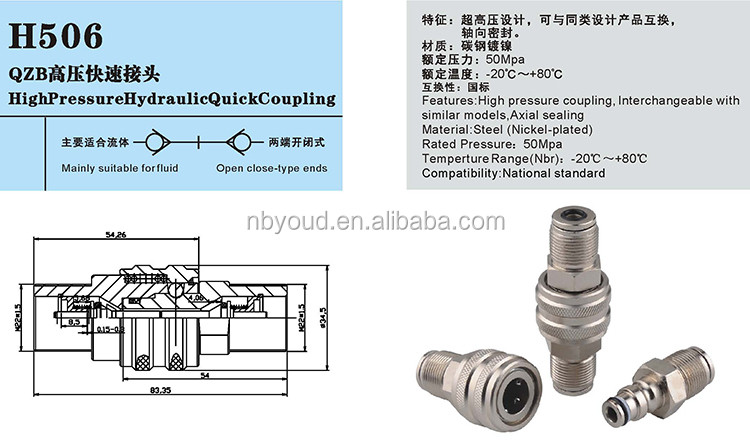 70Mpa High Pressure Quick Release Coupler Chinese Standard