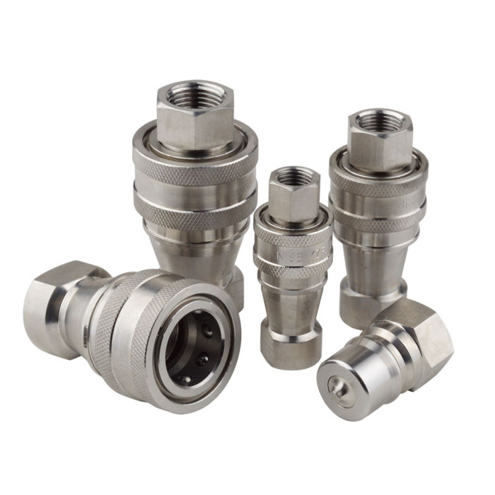 وصلة هيدروليكية سريعة من الفولاذ المقاوم للصدأ 304 ISO7241-B وصلات هيدروليكية سريعة