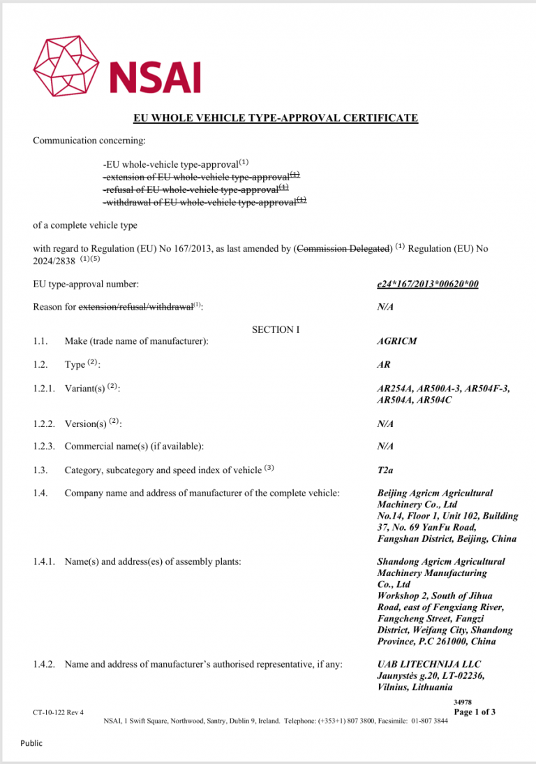 AGRICM Certifications