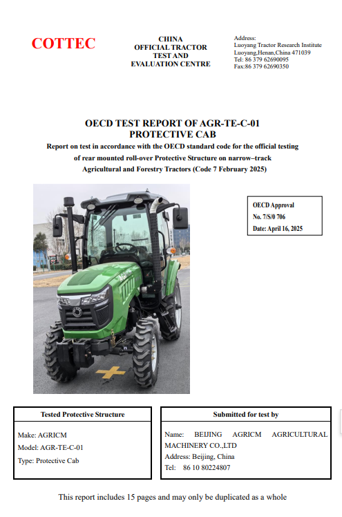 OECD Test Report - AGR-AR-C-01 Protective Cab