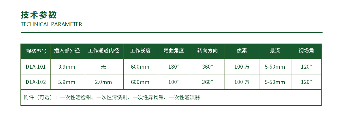 一次性电子喉镜参数