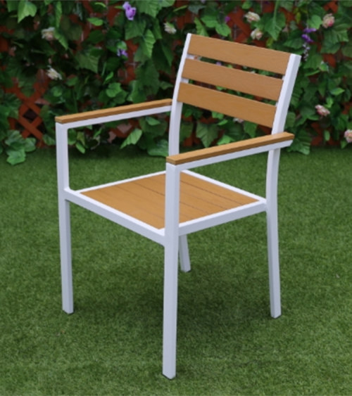 Wholesale Modern Outdoor WPC Garden Chair With White Aluminum Frame(YF-SMC201)