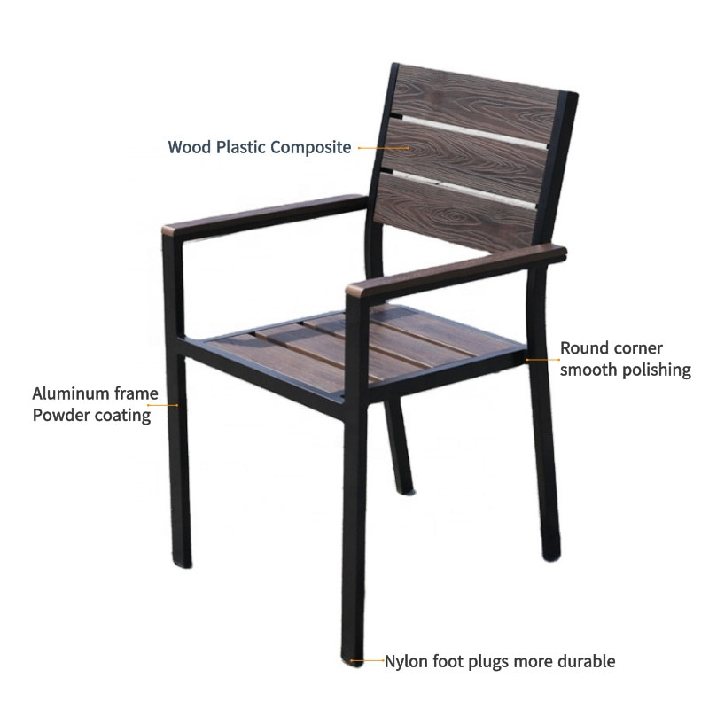 Wholesale Modern Outdoor WPC Garden Chair With Aluminum Frame(YF-SMC202)