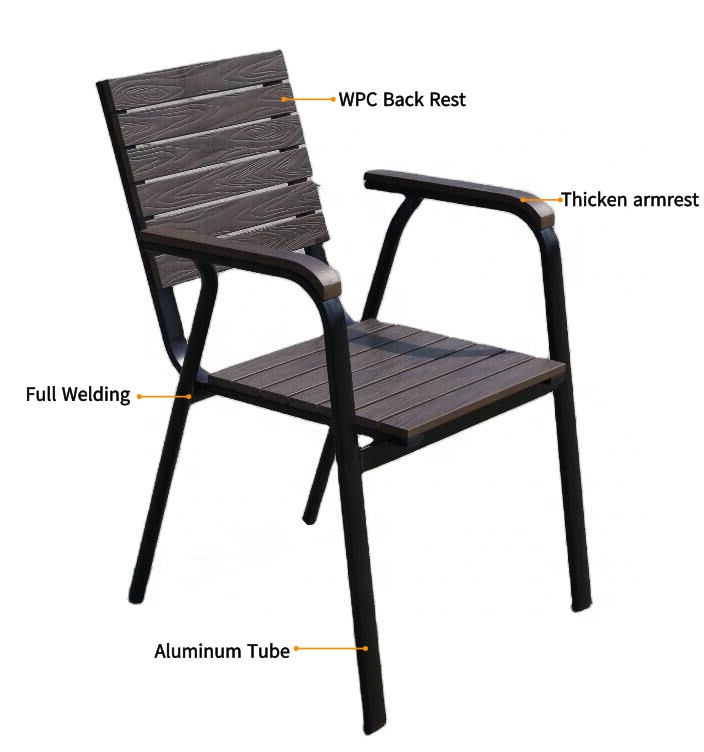 Wholesale Modern Stackable Outdoor WPC Garden Chair(HW085)