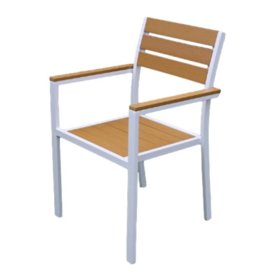 Wholesale Modern Outdoor WPC Garden Chair With White Aluminum Frame(YF-SMC201)