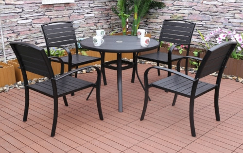 Wholesale WPC Garden Furniture Outdoor Set with 4 Chairs and 1 Table (YF-SMC217 YF-SMT225)