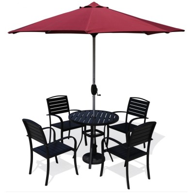 Wholesale WPC Garden Furniture Outdoor Set with 4 Chairs and 1 Table (YF-SMC217 YF-SMT225)