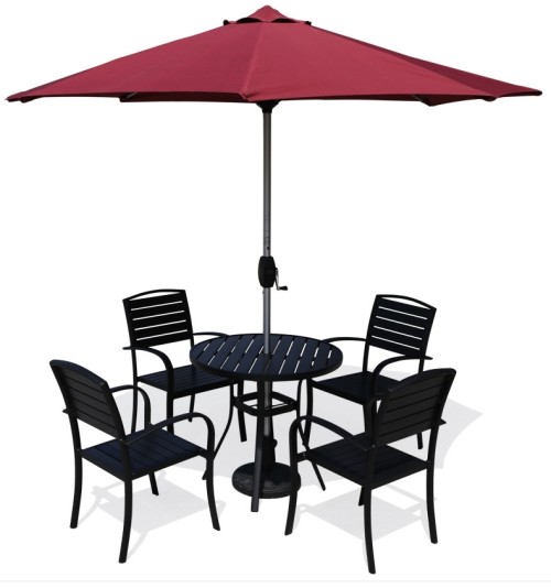 Wholesale WPC Garden Furniture Outdoor Set with 4 Chairs and 1 Table (YF-SMC217 YF-SMT225)