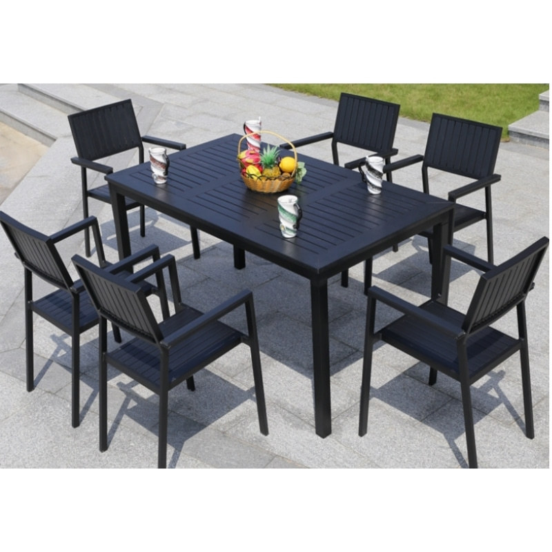 Wholesale WPC Garden Furniture Outdoor Set with  6 Chairs and 1 Table (YF-SMC209 YF-SMT224)