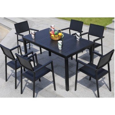 Wholesale WPC Garden Furniture Dining Set with  6 Chairs and 1 Table (YF-SMC209 YF-SMT224)