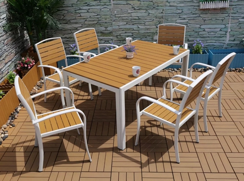 Wholesale WPC Garden Furniture Outdoor Set with 6 Chairs and 1 Table (YF-SMC208 YF-SMT223)