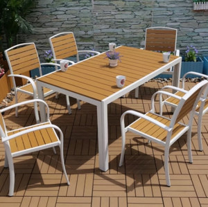 Wholesale WPC Garden Furniture Patio Dining Set with 6 Chairs and 1 Table (YF-SMC208 YF-SMT223)