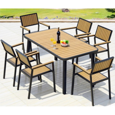 Wholesale WPC Garden Furniture Outdoor Set with  6 Chairs and 1 Table (YF-SMC216 YF-SMT222)