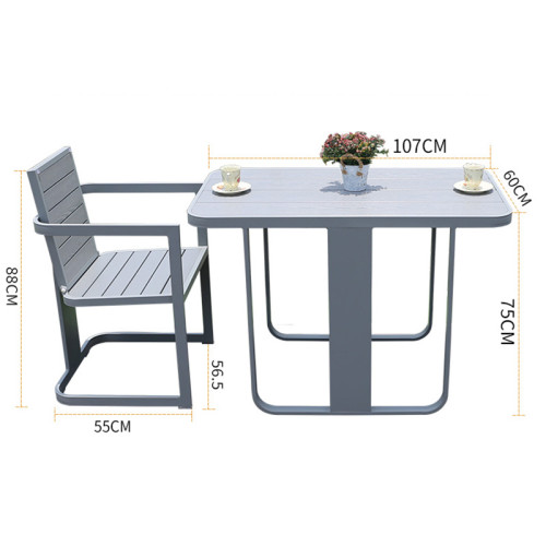Wholesale Aluminium Outdoor Furniture Garden Set with 2 Chairs and 1 Table (YF-HW804)