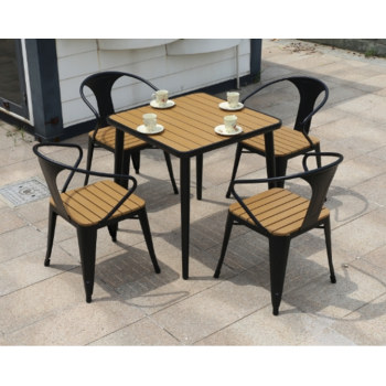 Wholesale Morden Outdoor Square WPC Garden Set with 1 table and 4 Chairs (YF-SMC210 YF-SMT219)